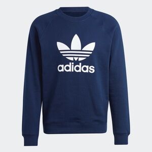 🌸 Adidas Classic Original Trefoil Crewneck Sweatshirt Size Large Navy Blue